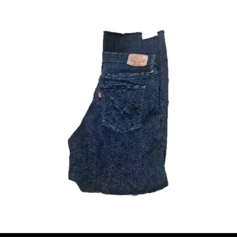 LEVI STRAUSS Women's Slimming Skinny Mid Rise Size 30 Jeans Dark Wash Raw Hem - Picture 5 of 6